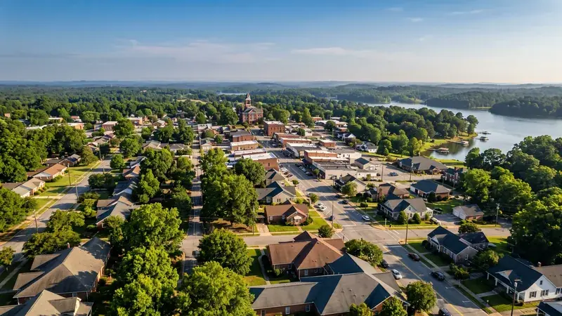 Aerial view of Troy, NC